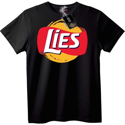 NOONEBRAND Тениска Пародия на Лъжи - 7XL, Black