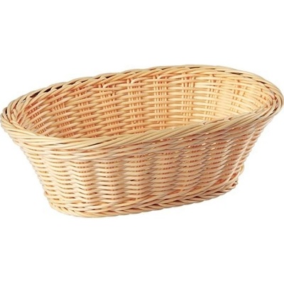 Košík na pečivo oválný 24 x 12,5 cm světlý polyratan 100032264