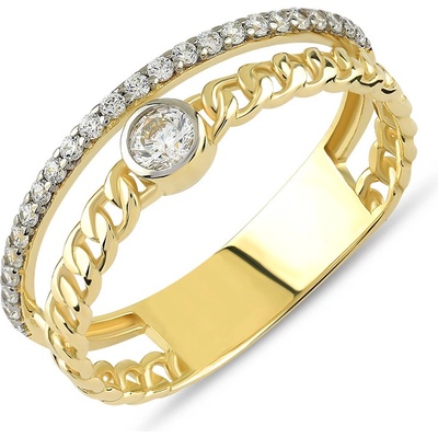 Lillian Vassago zlatý prsten se zirkony LLV85 GR020