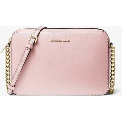 Michael Kors kožená kabelka Jet Set crossbody blossom růžová