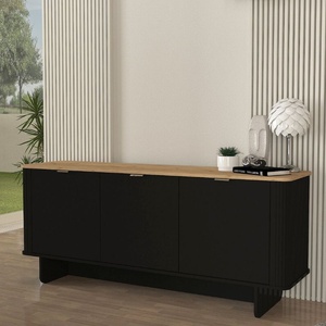 TopMebel Конзола Bohema TopMebel от меламин в черен - sepet oak цвят 180x47x76.6cm