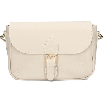 Dámská kožená crossbody kabelka Italia Melanis krémová