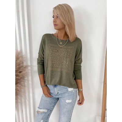 Fashionweek dámská halenka ležérního střihu UB-ELBA Khaki