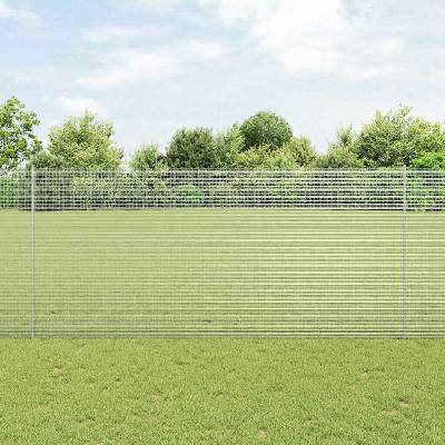 vidaXL Svařovaná drátěná plotovina s tyčkami 25 x 1,4 m Stříbrná