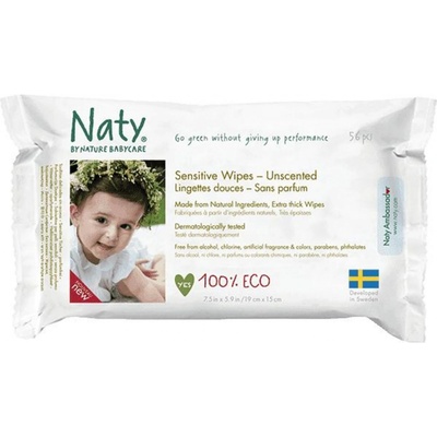 Naty Nature Babycare Obrúsky vlhčené neparfumované Sensitive Eco 56 ks