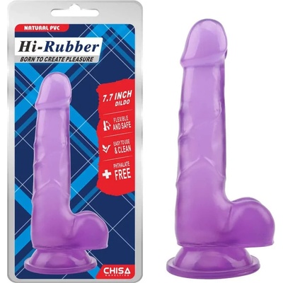 Пенис дилдо, по-добър от истински, 19, 5см. - Hi-Rubber Purple (CHISA00207)