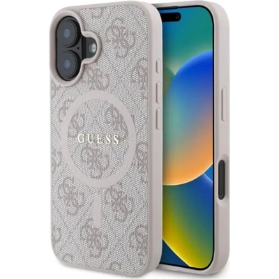 GUESS Калъф Guess 4G Ring Classic Logo MagSafe iPhone 16 - розов