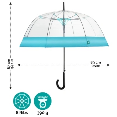 Дамски прозрачен автоматичен голф чадър Perletti Time 26137