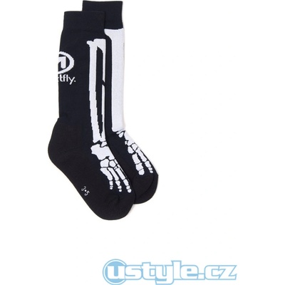 Meatfly ponožky Bones Long Black