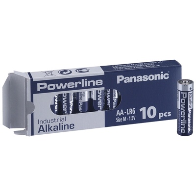 Panasonic Алкални батерии индустриални LR6 AA 1, 5V 10PK INDUSTRIAL Powerline PANASONIC (PAN-BA-LR6-10PK-IND)