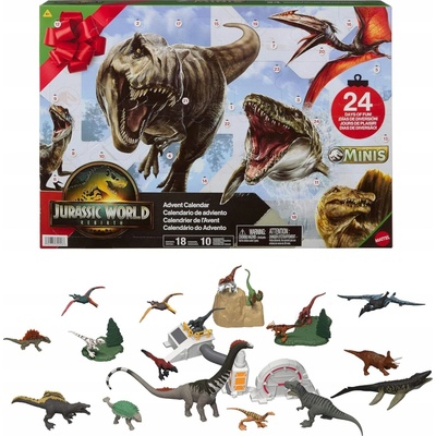 Adventný kalendár pre deti Jurassic World JBG67 dinosaury Mattel