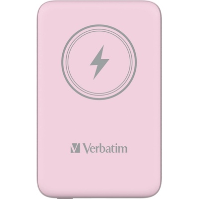 Външна батерия /power bank/ Verbatim MCP-10PK, 10 000mAh, розова, 1x USB-C, безжично зареждане (32248)