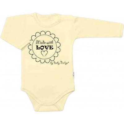 Body dlhý rukáv Baby Nellys Made with love žlté