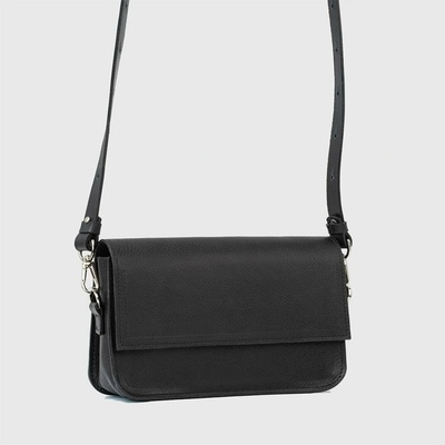 Luxusní kožená kabelka přes rameno Curie Black Edition Black
