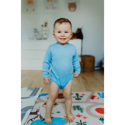 Merino body pre deti s tencelom s dlhým rukávom modrej Blue Bell SAFA