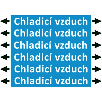 Nadrzenapalivo.cz Značení potrubí ISO 20560, chladicí vzduch, 350 × 52 mm,bílá / modrá PZA 008385