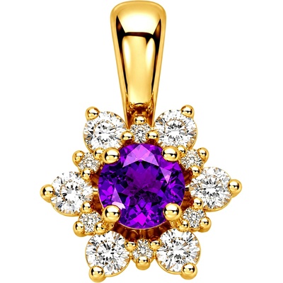 Zlaton Přívěsek žluté zlato květina s diamanty 0.150ct N15012602117