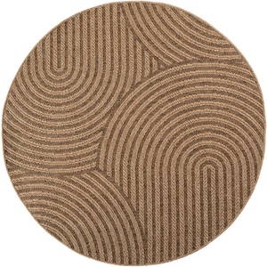 Ayyildiz Кафяв кръгъл килим за открито и закрито ø 160 cm Timber 1401 - Ayyildiz Carpets (TIMBER1601601401BEIGE)
