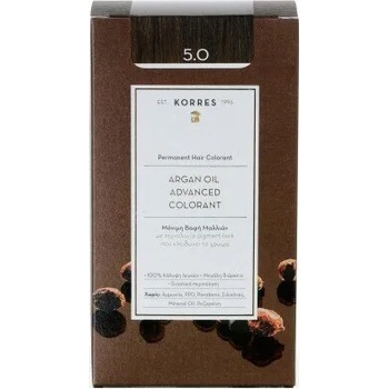 Image 1 of KORRES Боя за коса с технология pigment-lock с Арганово масло Светло кафяво , Korres Argan Oil Advanced Colorant 50ml Permanent Hair Colorant 5.0 Natural Light Brown
