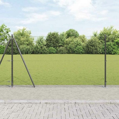 vidaXL Svařovaná drátěná plotina s betonovou základnou 25 x 1,2 m Šedá