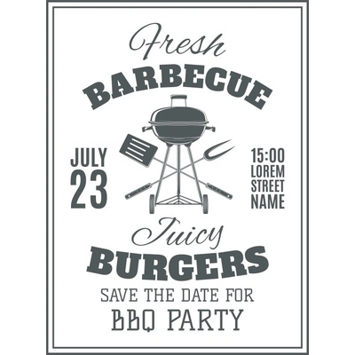Ceduľa Barbecue Burgers Party
