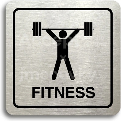 ACCEPT Piktogram fitness III - stříbrná tabulka - černý tisk