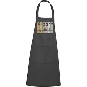 Dobrý Triko Zástěra s potiskem Tep srdce coffee Antracitová
