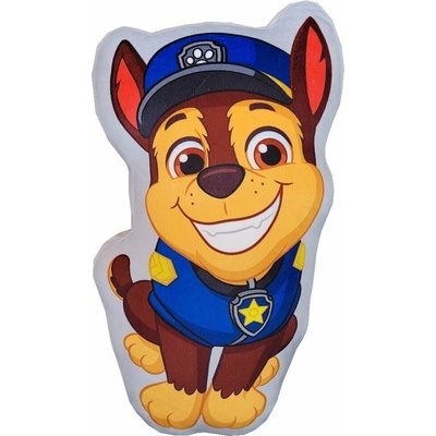 Halantex Tvarovaný 3D vankúš Tlapková patrola Paw Patrol motív policajt Chase 38x24