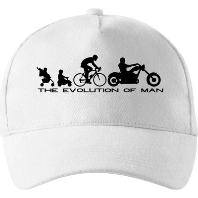 Evolution of man Chopper so zahnutým šiltom a látkovou sponou Biela