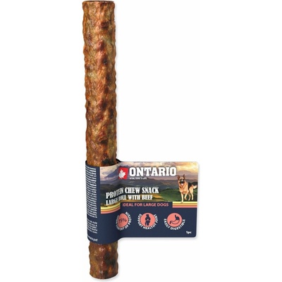 Ontario Pochúťka Protein hovädzia žuvacia rolka veľká 25,4cm