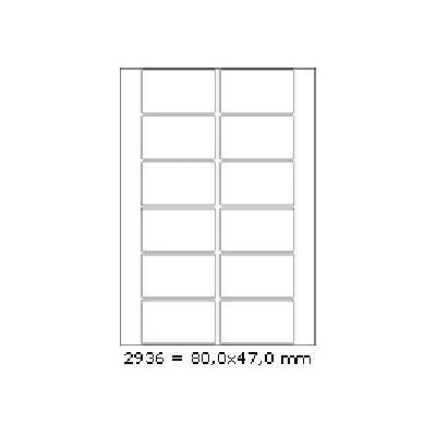 CDRmarket Самозалепващи етикети 80 x 47 mm, 12 етикети A4, 100 листа (R0ECO.2936A)