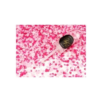 Partydeco push pop konfety růžové vystřelovací konfetky