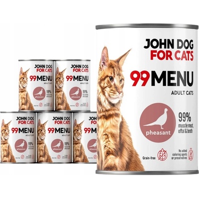 John Dog for Cats 99 MENU bažant 6 x 400 g