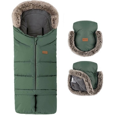 Petite&Mars Set zimný Arctic 4v1 Furry Veritable Khaki