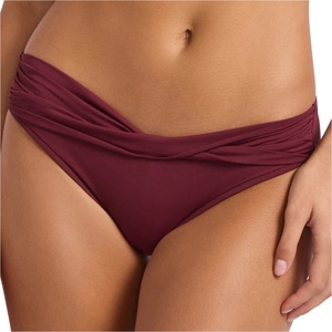 Seafolly Дамско бикини долнище Seafolly Women's Collective Twist Band Hipster Bikini bottom - Dark Burgundy - размер 44 (EU) (150-2119-1516)