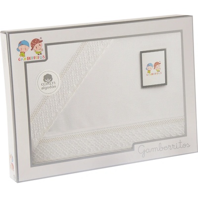 Gamberritos Комплект летни чаршафи, 3 части за легло 60х120см. , бродерия точки (10621)