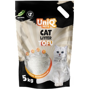 Uniq Pets Cat Tofu Cat Litter Natural биоразградима котешка тоалетна без аромат 5kg / 12L