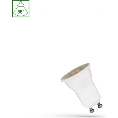 Spectrum LED LED GU11/MR11 GU10 230V 2W SMD 55 DEGREES Teplá bílá WITH LENS