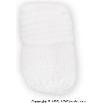 Zimné pletené dojčenskej rukavičky biele