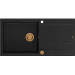 Quadron Unique Evan 146 XL вградена мивка от композит, въглеродно черно - медна 100x50 см (HCQE10050U7_PVDC1_P2O) Мивка за вграждане