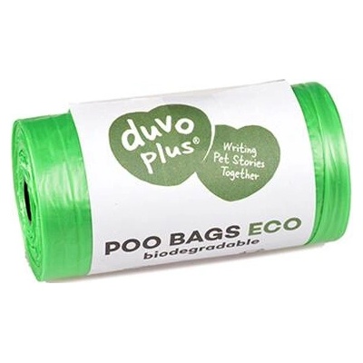 Duvo+ Vrecká na zber psích výkalov, 8 x 20 biologicky rozložiteľných vreciek, zelená