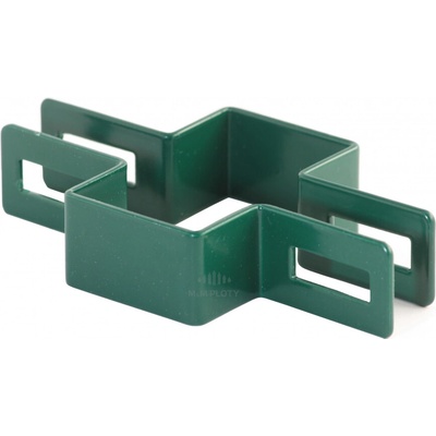 Příchytka/objímka panelu na sloupek 60x40 mm SADA, průběžná, zelená