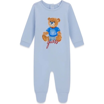 Guess Бебешки памучен гащеризон Guess Bear - Небесносин