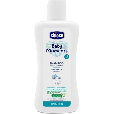 CHICCO Šampon na vlasy Baby Moments 92 % přírodních složek 200 ml