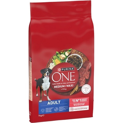 Purina One Medium/Maxi Adult s hovädziem 7 kg