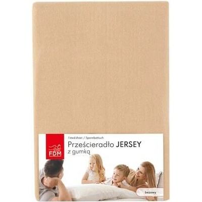 DobreSny Prostěradlo jersey s gumou béžové 100% bavlna 160x200