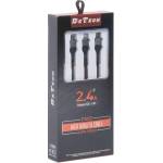 DeTech Кабел за зареждане DeTech DE-C41, 3in1, Micro USB, Lightning, Type-C, 1.0m, Black - 40204 (DE-40204)