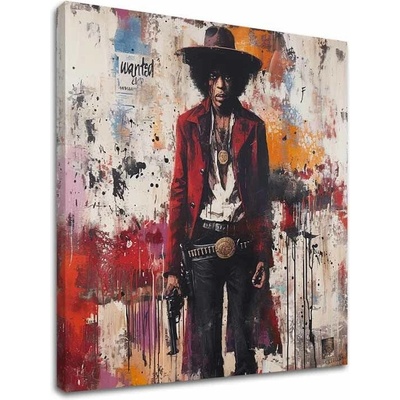 Obraz Jimi Hendrix - Divoký západ v akryle | dokončené rukou umelca - 80x80 cm
