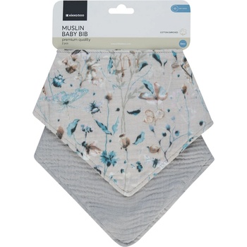 Kikkaboo Комплект 2 бр муселинов лигавник Dreamy Fields Grey (31303030071)