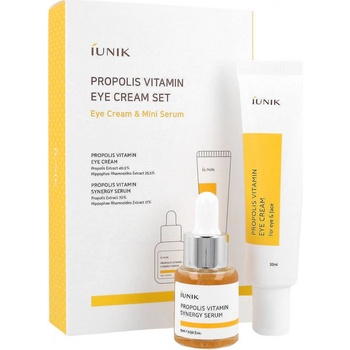 iUnik Propolis Vitamin Propolis Vitamin regeneračné a rozjasňujúce sérum mini 15 ml + Propolis Vitamin intenzívny protivráskový očný krém 30 ml darčeková sada